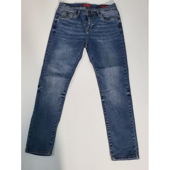 Guess Boney Skinny Jeans Distressed Denim Slim Fit Blue Wash Mens Size 29x32 - Picture 1 of 7